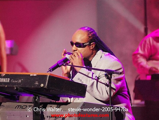 Photo of Stevie Wonder for media use , reference; stevie-wonder-2005-9478a,www.photofeatures.com