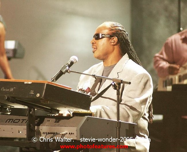 Photo of Stevie Wonder for media use , reference; stevie-wonder-2005-9520a,www.photofeatures.com