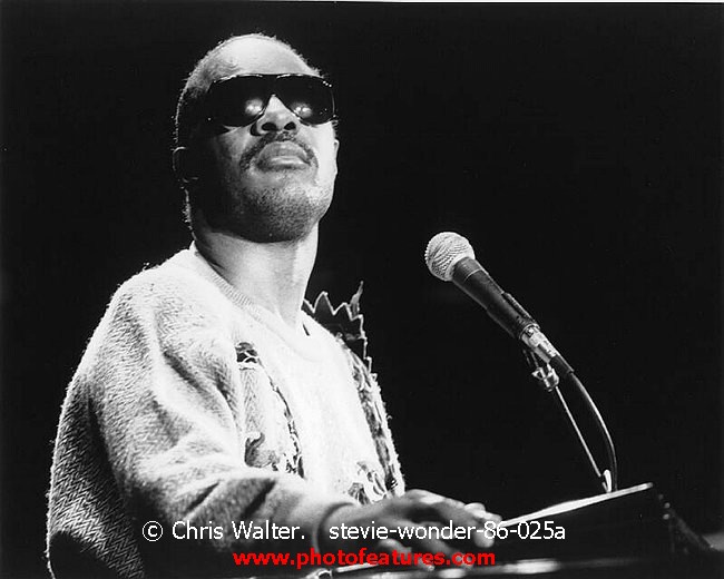 Photo of Stevie Wonder for media use , reference; stevie-wonder-86-025a,www.photofeatures.com
