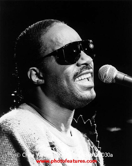 Photo of Stevie Wonder for media use , reference; stevie-wonder-86-030a,www.photofeatures.com