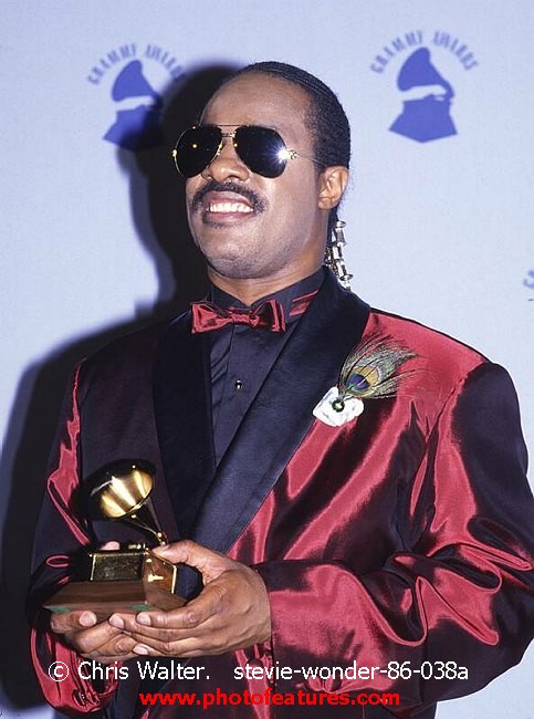 Photo of Stevie Wonder for media use , reference; stevie-wonder-86-038a,www.photofeatures.com