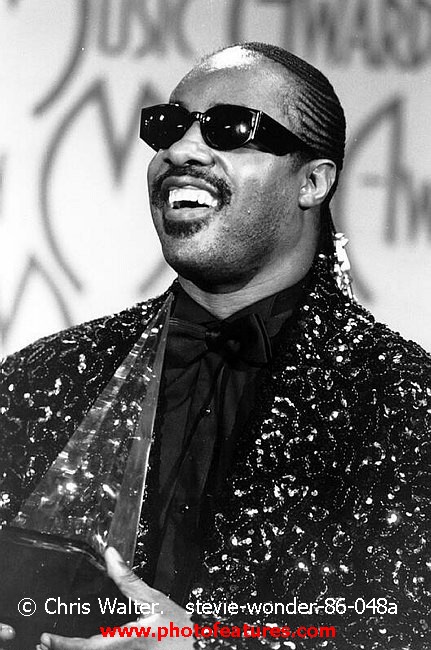 Photo of Stevie Wonder for media use , reference; stevie-wonder-86-048a,www.photofeatures.com