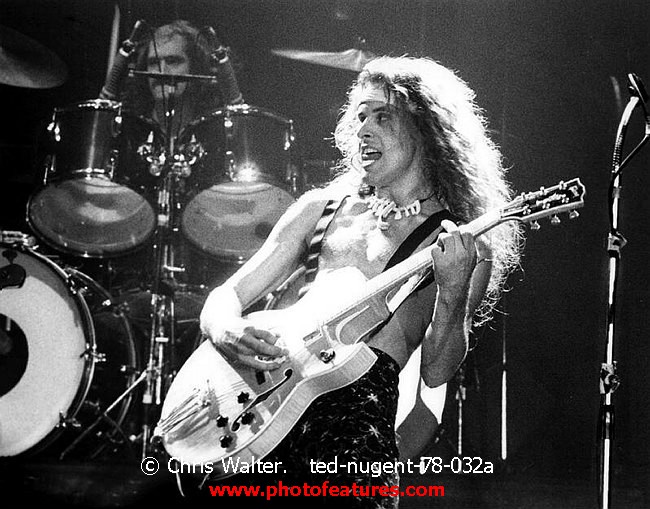 Photo of Ted Nugent for media use , reference; ted-nugent-78-032a,www.photofeatures.com