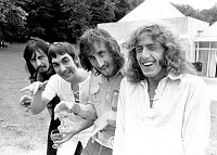 The Who 1971 John Entwistle, Keith Moon, Pete Townshend and Roger Daltrey at Keith Moons's house