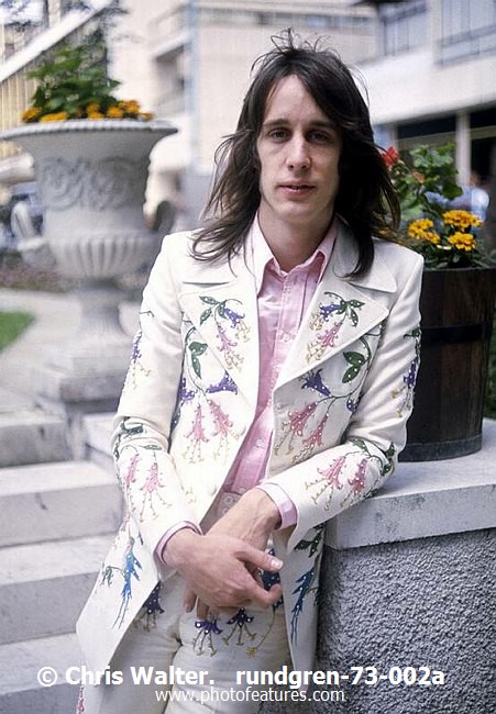 Photo of Todd Rundgren for media use , reference; rundgren-73-002a,www.photofeatures.com
