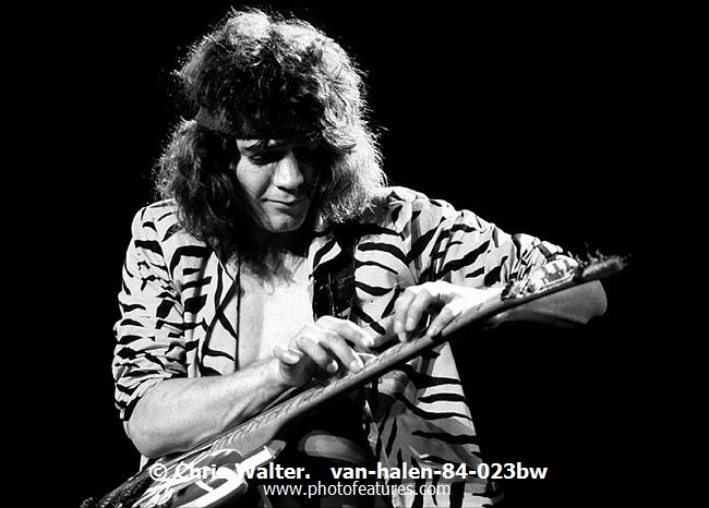Photo of Van Halen for media use , reference; van-halen-84-023bw,www.photofeatures.com