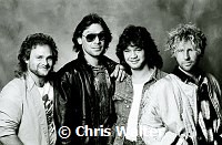Van Halen 1985 Michael Anthony, Alex Van Halen, Eddie Van Halen and Sammy Hagar<br>© Chris Walter<br>