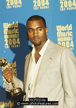 Photo of Kanye West at the 2004 World Music Awards at Thomas & Mack Arena in Las Vegas 15th September 2004. Photo by Chris Walter/Photofeatures , reference; DSCF0310a