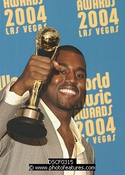 Photo of Kanye West at the 2004 World Music Awards at Thomas & Mack Arena in Las Vegas 15th September 2004. Photo by Chris Walter/Photofeatures , reference; DSCF0315