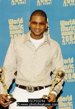 Photo of Usher at the 2004 World Music Awards at Thomas & Mack Arena in Las Vegas 15th September 2004. Photo by Chris Walter/Photofeatures , reference; DSCF0324a