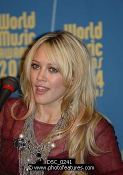 Photo of Hilary Duff at the 2004 World Music Awards at Thomas & Mack Arena in Las Vegas 15th September 2004. Photo by Chris Walter/Photofeatures , reference; DSC_0241