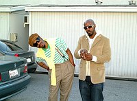 Photo of Outkast and Sleepy Brown (r) at  BET's 106 & Park Live in Hollywood