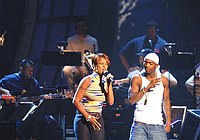 Photo of MARY J BLIGE & JA RULE at 2nd Annual BET(Black Entertainment Television) Awards at Kodak Theater in Hollywood