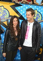 Photo of Alanis Morrissette and Ryan Reynolds<br>at the 2003 Movie Awards at Shrine Auditorium in Los Angeles 5/31/03. 