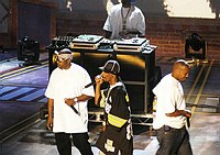 Photo of Nate Dogg, Snoop Dogg and Warren G of 213 at reheasals for the First BET Comedy Awards at the Pasadena Civic Auditorium, 27th September 2004. Photo by Chris Walter/Photofeatures.