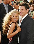 Photo of Jessica Simpson and Nick Lachey<br>at the 2005 MTV Movie Awards at the Shrine Auditorium in Los Angeles, June 4th 2005