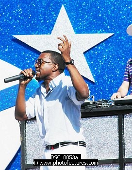 Photo of Kanye West performs at the NFL Opening Kickoff 2003 at the Los Angeles Coliseum, September 8th 2005.<br>Photo by Chris Walter/Photofeatures , reference; DSC_0053a