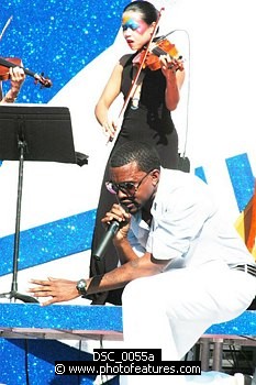 Photo of Kanye West performs at the NFL Opening Kickoff 2003 at the Los Angeles Coliseum, September 8th 2005.<br>Photo by Chris Walter/Photofeatures , reference; DSC_0055a