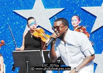 Photo of Kanye West performs at the NFL Opening Kickoff 2005 at the Los Angeles Coliseum , reference; DSC_0076a