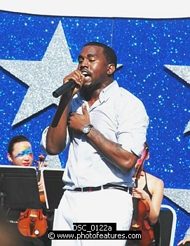 Photo of Kanye West performs at the NFL Opening Kickoff 2003 at the Los Angeles Coliseum, September 8th 2005.<br>Photo by Chris Walter/Photofeatures , reference; DSC_0122a