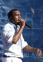 Photo of Kanye West performs at the NFL Opening Kickoff 2003 at the Los Angeles Coliseum, September 8th 2005.<br>Photo by Chris Walter/Photofeatures