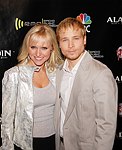 Photo of Brain Littrell (right) of The Backstreet Boys and wife Leighanne Littrell