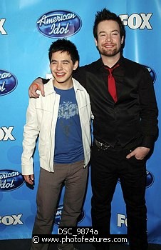 Photo of David Archuleta and David Cook afterthe 2008 American Idol Final Show at the Nokia Theatre in Los Angeles, May 20th 2008.<br>Photo by Chris Walter/Photofeatures , reference; DSC_9874a