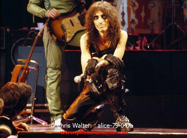 Photo of Alice Cooper for media use , reference; alice-79-047a,www.photofeatures.com