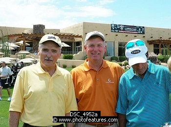 Photo of Dennis Hopper, Dan Quayle and Alice Cooper at the 9th Alice Cooper Golf Tournament in Scottsdale to benefit his Solid Rock Foundation Charity, May 2nd 2005. phoo by Chris walter/Photofeatures. , reference; DSC_4952a