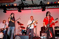Photo of Jack Blades, Alice Cooper, Don Felder and Gilby Clarke<br>at the 9th Annual Alice Cooper Celebrity Golf Tournament in Scottsdale, Arizona, May 1st 2005.  Photo by Chris Walter/Photofeatures.