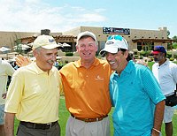 Photo of Dennis Hopper, Dan Quayle and Alice Cooper at the 9th Alice Cooper Golf Tournament in Scottsdale to benefit his Solid Rock Foundation Charity, May 2nd 2005. phoo by Chris walter/Photofeatures.
