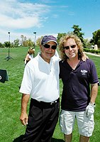 Photo of Cheech Marin and Jack Blades at the 9th Alice Cooper Golf Tournament in Scottsdale to benefit his Solid Rock Foundation Charity, May 2nd 2005. phoo by Chris walter/Photofeatures.