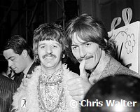 Beatles 1967 Ringo Starr and George Harrison at Our World global TV show where they performed All You Need Is Love from Abbey Road.