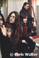 JOHN LENNON 1968 with Yoko Ono, ERIC CLAPTON and Julian Lennon at the Rolling Stones Rock & Roll Circus December 68 in London.
