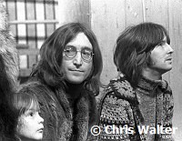 John Lennon 1968 with Julian Lennon and Eric Clapton at the Rolling Stones Rock & Roll Circus.