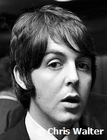 The Beatles 1968 Paul McCartney at a press conference at the Royal Garden Hotel, London  to publicise the Leicester Arts Festival.