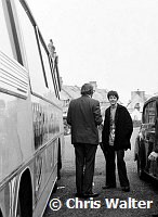Beatles 1967 Paul McCartney with Mal Evans at a stop during  Magical Mystery Tour