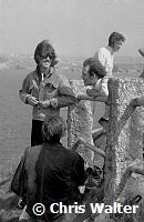 Beatles George Harrison and John Lennon during filming of Magical Mystery Tour