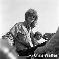 Beatles 1967 George Harrison during filming of the Magical Mystery Tour has afternoon tea at the Atlantic Hotel in Newquay<br> Chris Walter