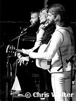 Bee Gees 1973 Maurice Gibb, Robin Gibb and Barry Gibb at the London Palladium