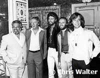 Bee Gees 1978 Dee Anthony, Robert Stigwood, Barry Gibb, Maurice Gibb and Robin Gibb announce Sgt. Pepper film