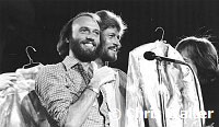 Bee Gees 1979 Maurice Gibb and Barry Gibb at UNICEF concert at the UN