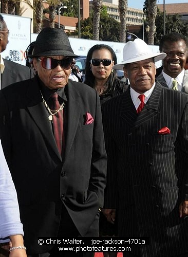 Photo of Joe Jackson (l), father of Michael Jackson at the 2009 BET Awards at the Shrine Auditorium in Los Angeles on June 28th 2009.<br>Photo by Chris Walter/Photofeatures , reference; joe-jackson-4701a