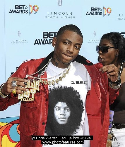 Photo of Soulja Boy at the 2009 BET Awards at the Shrine Auditorium in Los Angeles on June 28th 2009.<br>Photo by Chris Walter/Photofeatures , reference; soulja-boy-4649a