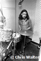Black Sabbath 1970 Bill Ward at Regent Sounds during Paranoid sessions<br> Chris Walter