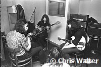 Black Sabbath 1970 Geezer Butler Tony Iommi Ozzy Osbourne and Bill Ward at Regent Sounds during Paranoid sessions<br> Chris Walter