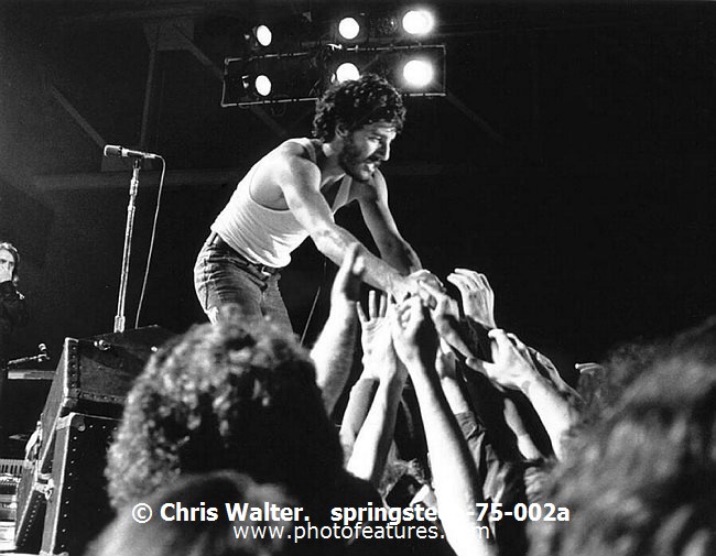 Photo of Bruce Springsteen for media use , reference; springsteen-75-002a,www.photofeatures.com