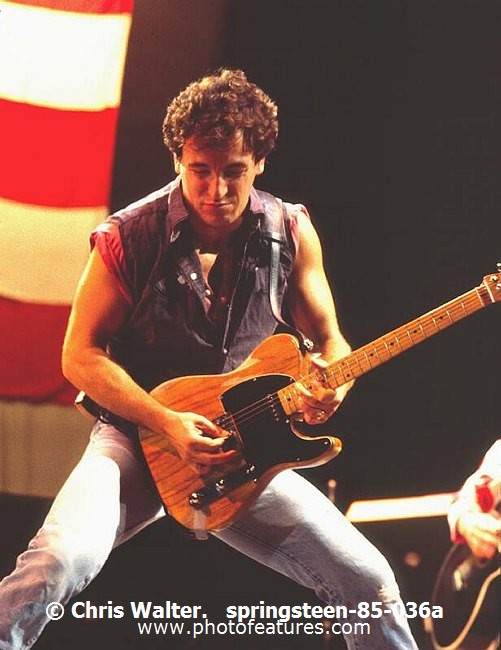 Photo of Bruce Springsteen for media use , reference; springsteen-85-036a,www.photofeatures.com