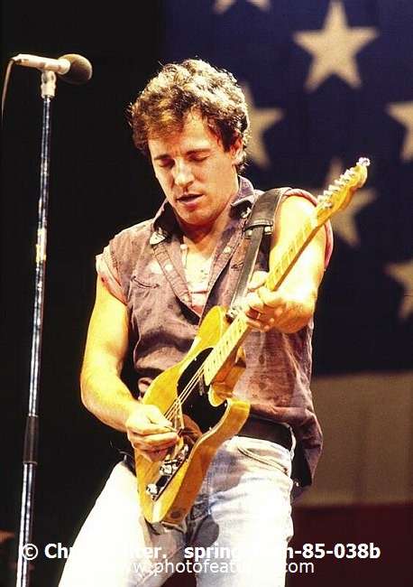 Photo of Bruce Springsteen for media use , reference; springsteen-85-038b,www.photofeatures.com