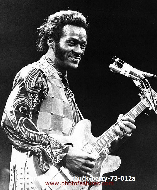 Photo of Chuck Berry for media use , reference; chuck-berry-73-012a,www.photofeatures.com